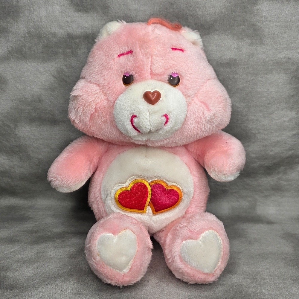 Care Bear Love-A-Lot Bear Vintage 1983 Kenner 13" Pink Plush Heart Belly Patch - Picture 2 of 9